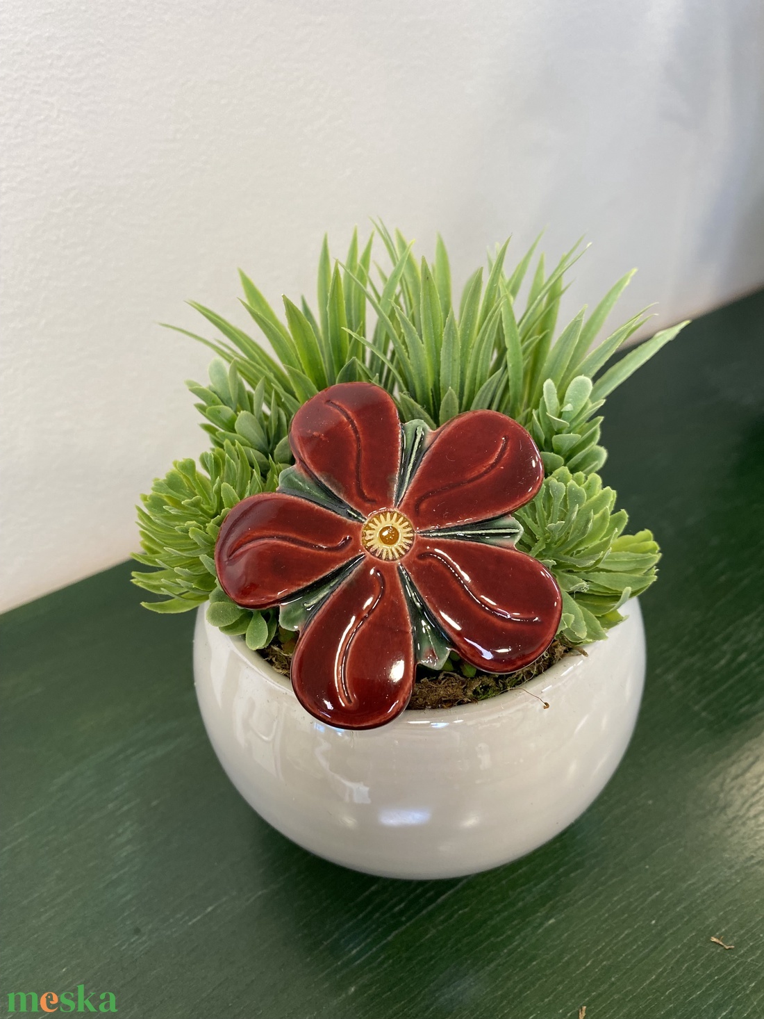 Kerámia virágos díszek - otthon & életmód - dekoráció - dísztárgy - Meska.hu