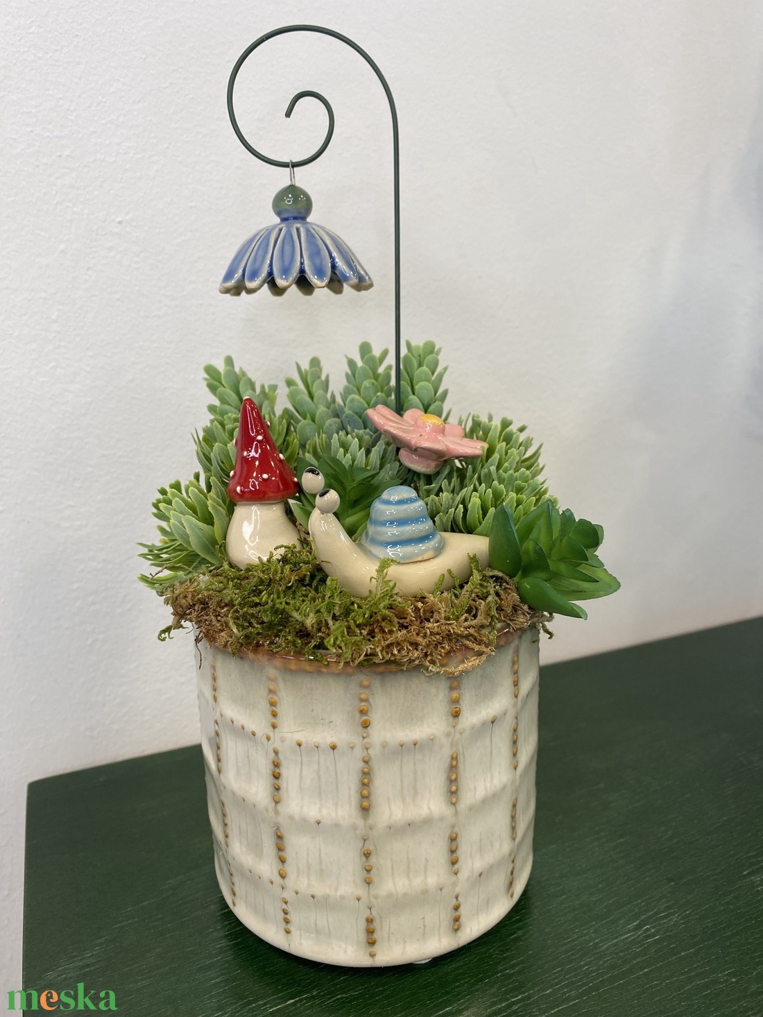 Kerámia virágos dísz - otthon & életmód - dekoráció - dísztárgy - Meska.hu