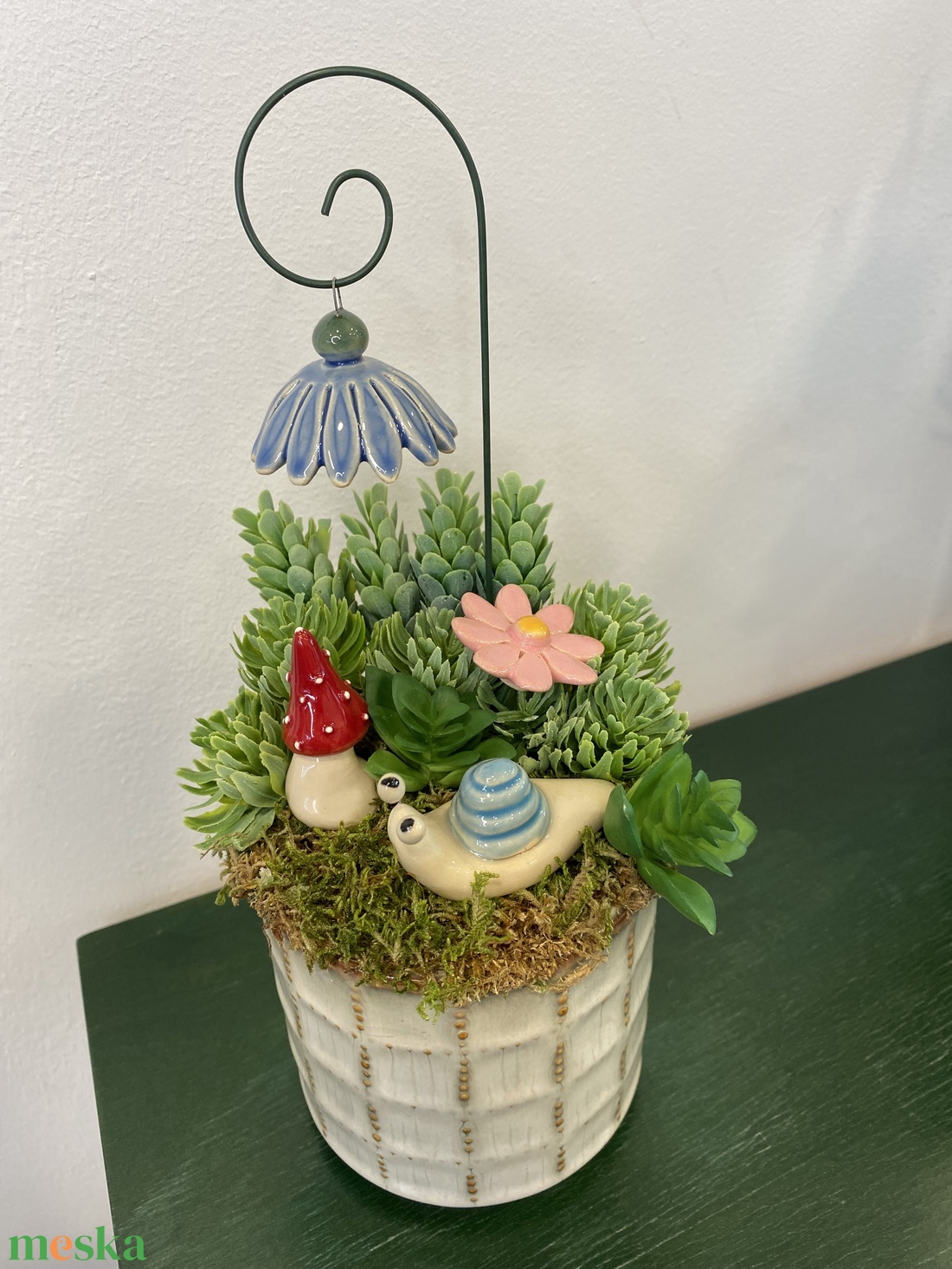 Kerámia virágos dísz - otthon & életmód - dekoráció - dísztárgy - Meska.hu