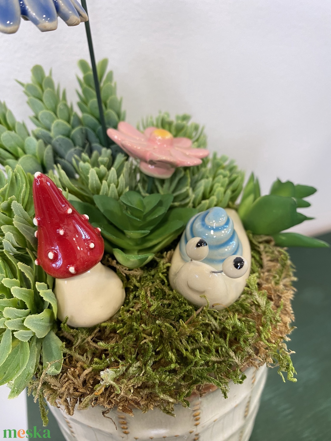 Kerámia virágos dísz - otthon & életmód - dekoráció - dísztárgy - Meska.hu