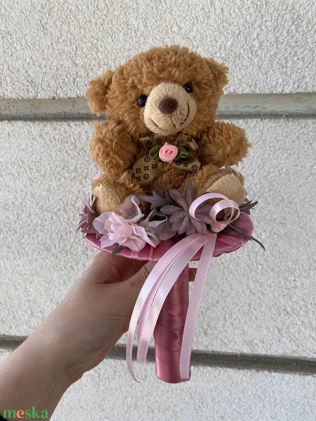 Ballagási maci csokor - otthon & életmód - dekoráció - virágdísz és tartó - csokor & virágdísz - Meska.hu