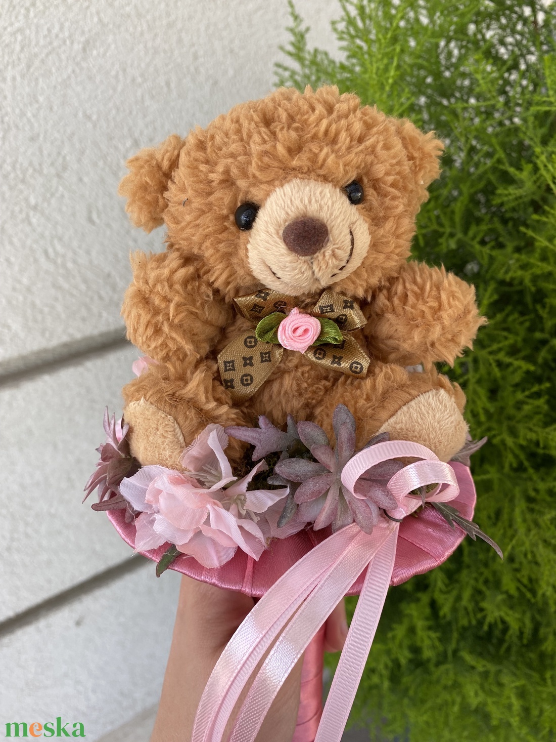 Ballagási maci csokor - otthon & életmód - dekoráció - virágdísz és tartó - csokor & virágdísz - Meska.hu