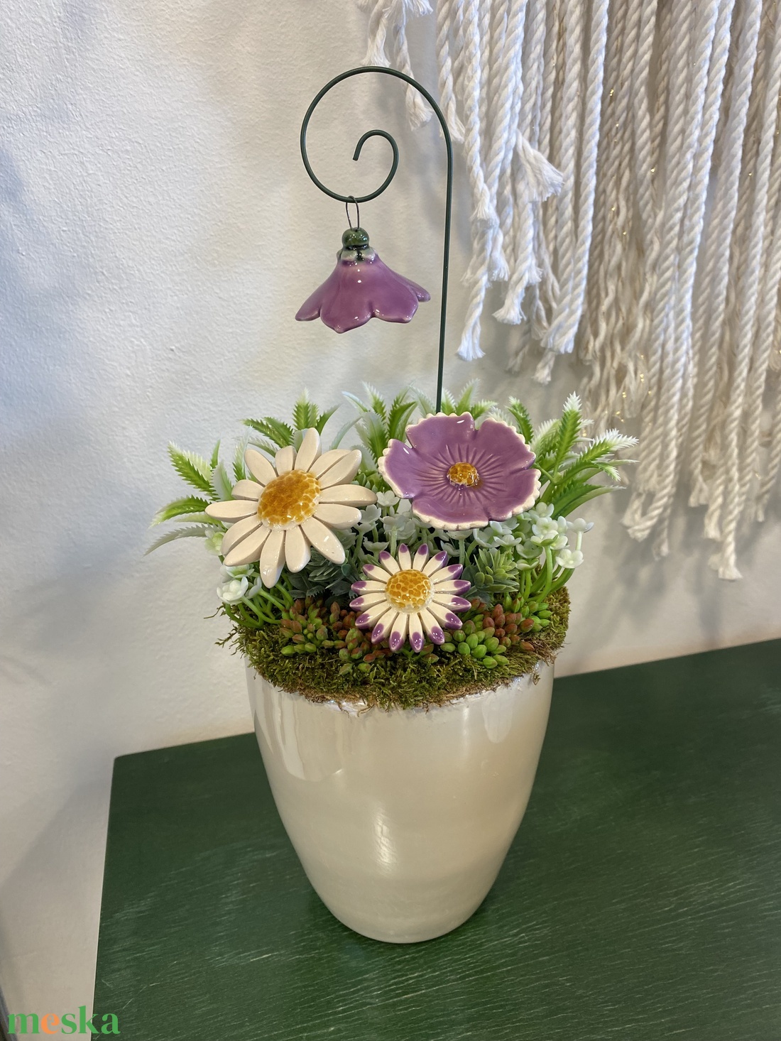 Kerámia virágos dísz  - otthon & életmód - dekoráció - asztal és polc dekoráció - asztaldísz - Meska.hu