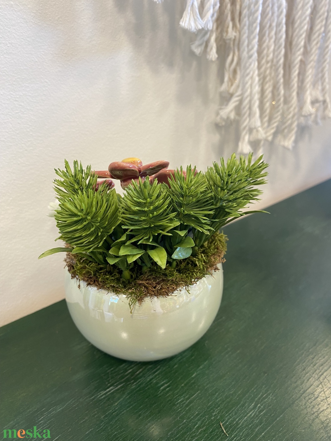 Kerámia virágos dísz  - otthon & életmód - dekoráció - asztal és polc dekoráció - asztaldísz - Meska.hu