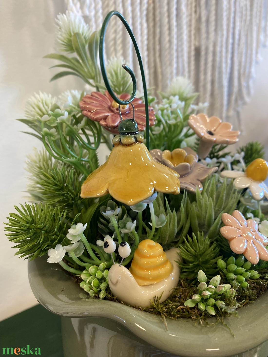 Kerámia virágos dísz  - otthon & életmód - dekoráció - asztal és polc dekoráció - asztaldísz - Meska.hu