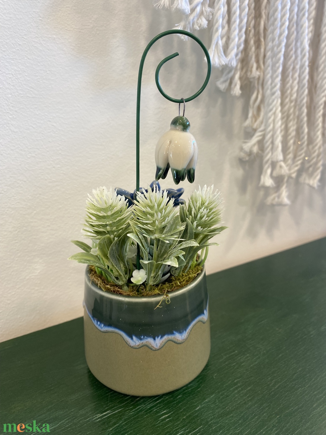 Kerámia virágos dísz  - otthon & életmód - dekoráció - asztal és polc dekoráció - asztaldísz - Meska.hu