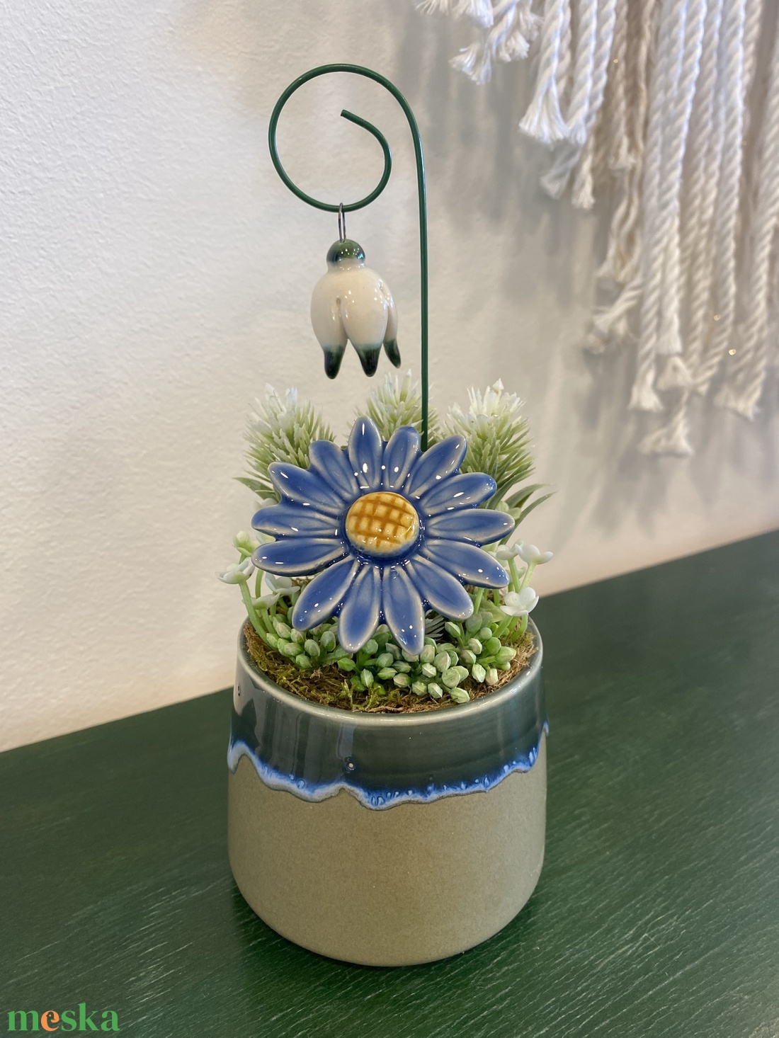 Kerámia virágos dísz  - otthon & életmód - dekoráció - asztal és polc dekoráció - asztaldísz - Meska.hu