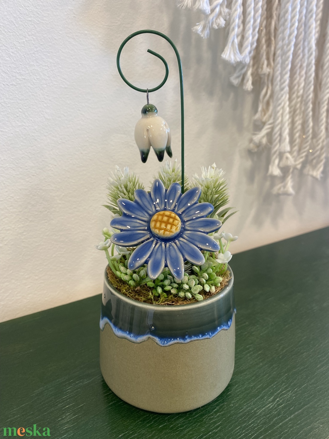 Kerámia virágos dísz  - otthon & életmód - dekoráció - asztal és polc dekoráció - asztaldísz - Meska.hu