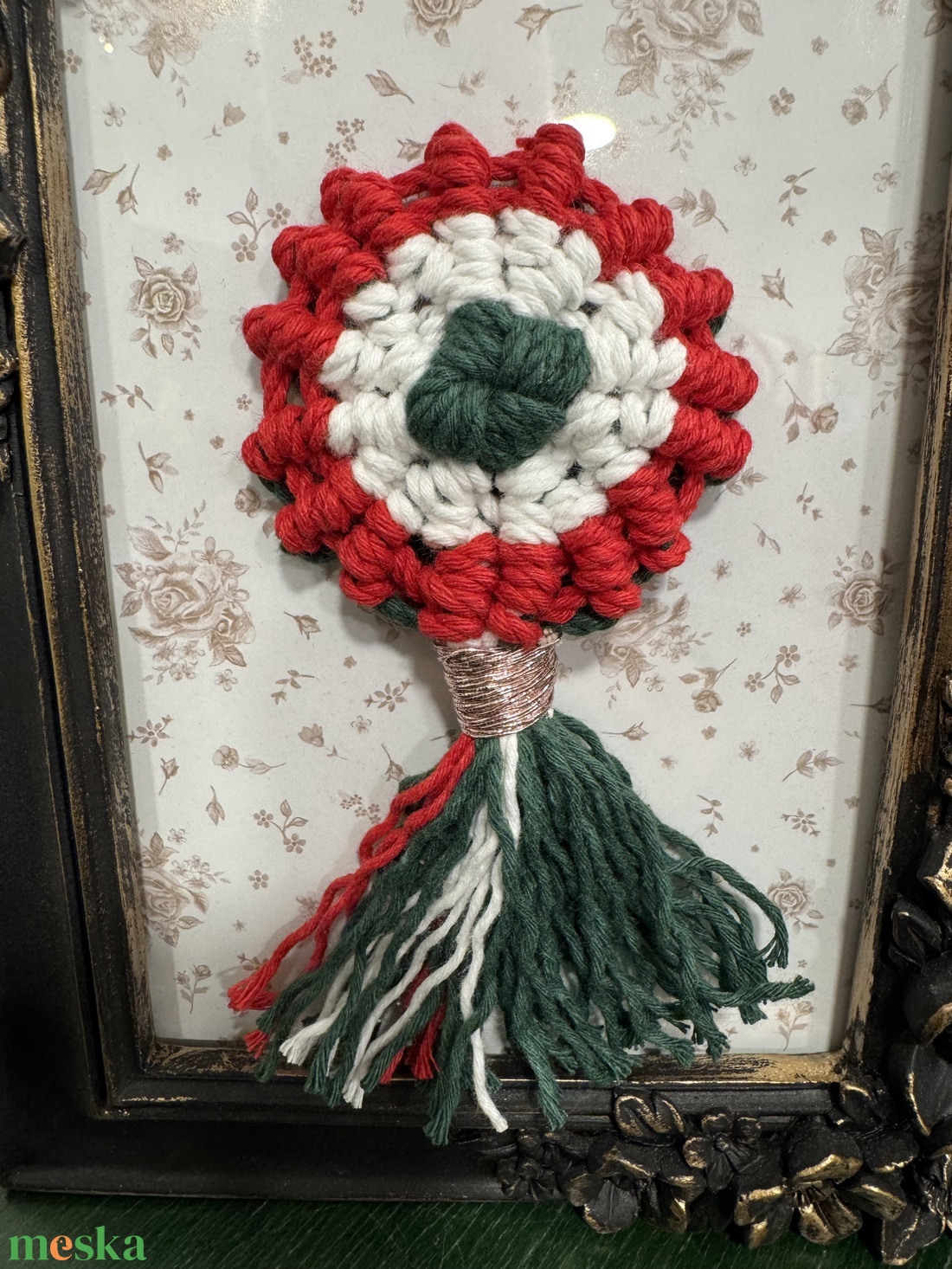 Makramé kokárda - ékszer - ékszerszett - Meska.hu