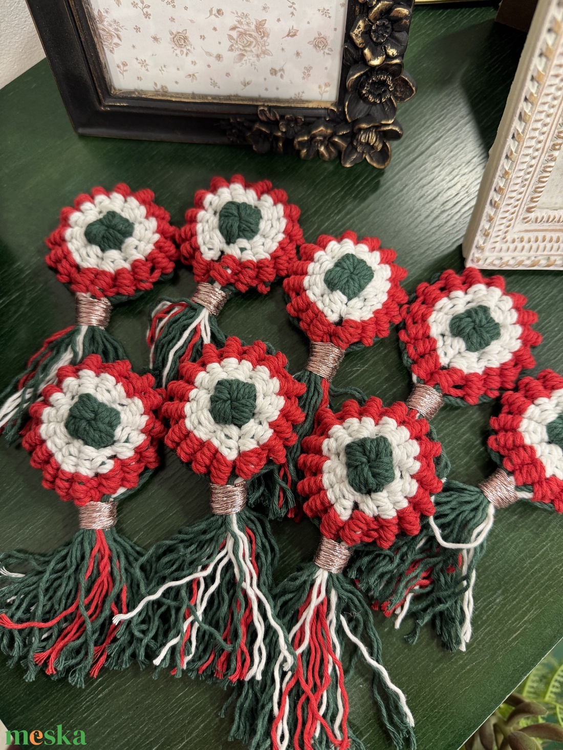 Makramé kokárda - ékszer - ékszerszett - Meska.hu