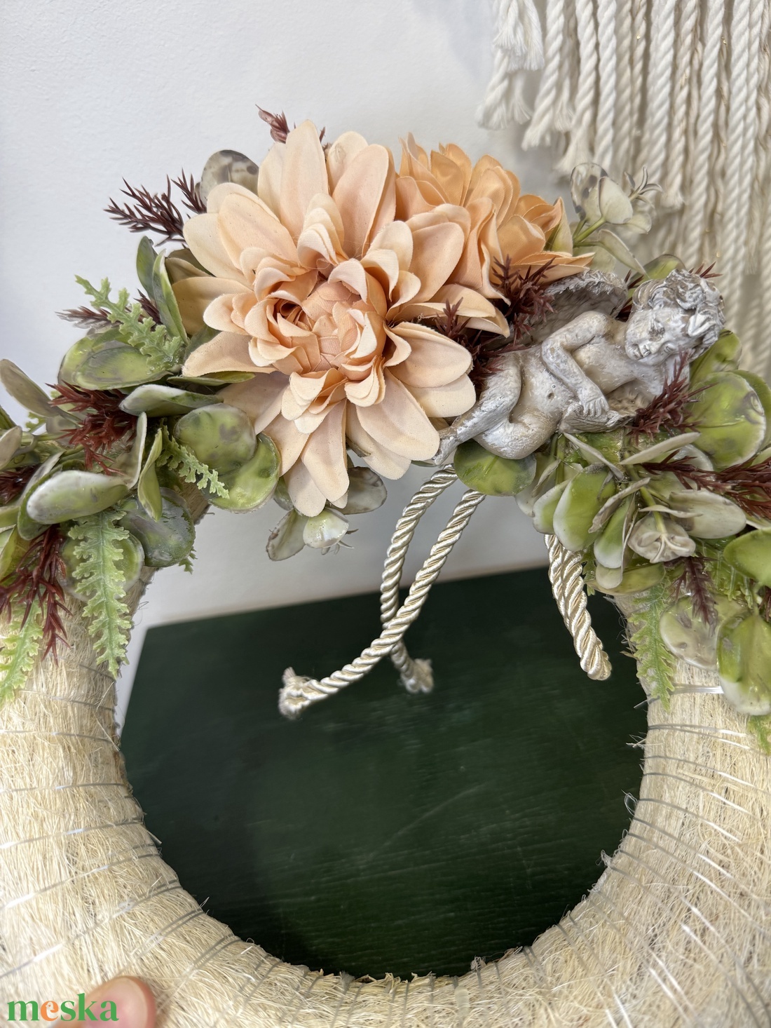 Mindenszenteki koszorú angyalkával természetes, elegáns hangulatban (25 cm) - otthon & életmód - vallás - temetkezési tárgy - Meska.hu Mindenszenteki koszorú angyalkával természetes, elegáns hangulatban (25 cm) - otthon & életmód - vallás - temetkezési tárgy - Meska.hu