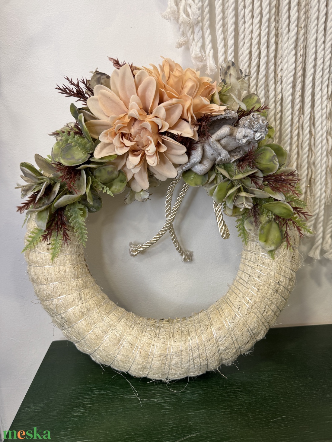 Mindenszenteki koszorú angyalkával természetes, elegáns hangulatban (25 cm) - otthon & életmód - vallás - temetkezési tárgy - Meska.hu Mindenszenteki koszorú angyalkával természetes, elegáns hangulatban (25 cm) - otthon & életmód - vallás - temetkezési tárgy - Meska.hu