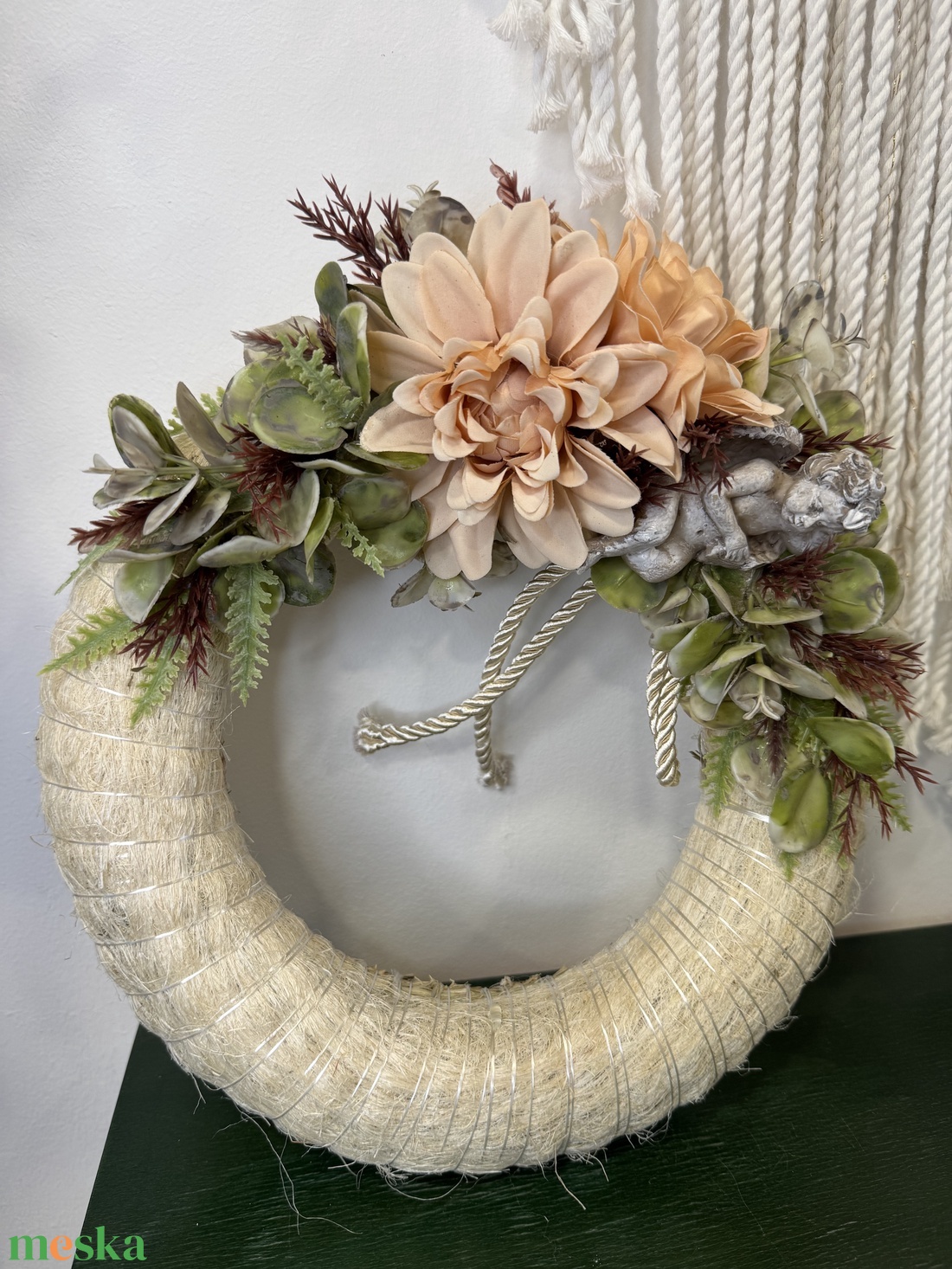 Mindenszenteki koszorú angyalkával természetes, elegáns hangulatban (25 cm) - otthon & életmód - vallás - temetkezési tárgy - Meska.hu Mindenszenteki koszorú angyalkával természetes, elegáns hangulatban (25 cm) - otthon & életmód - vallás - temetkezési tárgy - Meska.hu