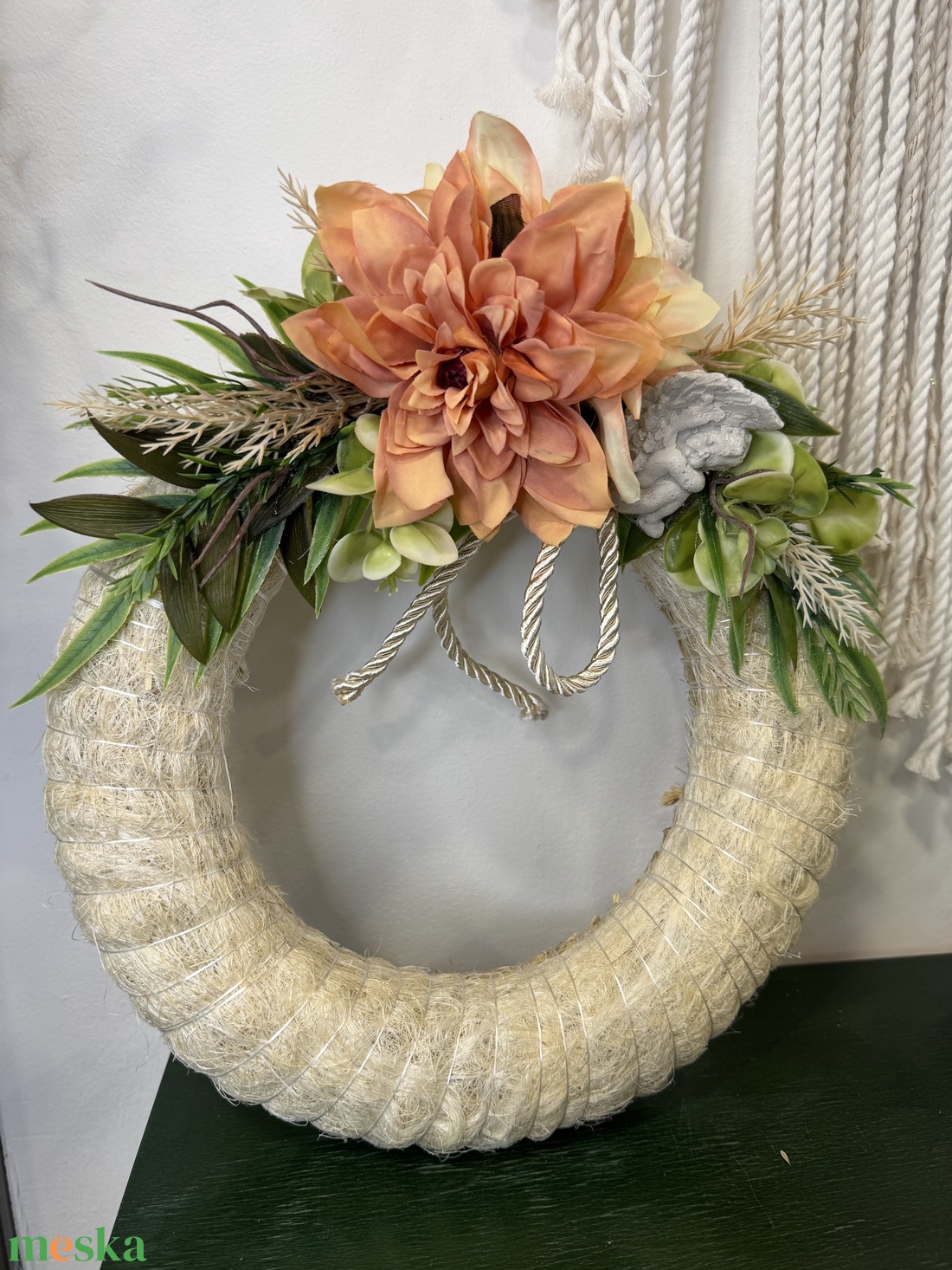 Mindenszenteki koszorú angyalkával természetes, elegáns hangulatban (25 cm) - otthon & életmód - vallás - temetkezési tárgy - Meska.hu Mindenszenteki koszorú angyalkával természetes, elegáns hangulatban (25 cm) - otthon & életmód - vallás - temetkezési tárgy - Meska.hu