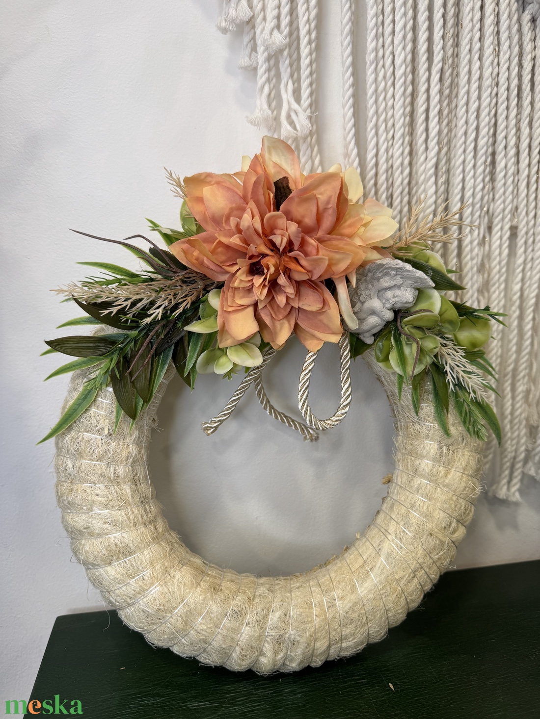 Mindenszenteki koszorú angyalkával természetes, elegáns hangulatban (25 cm) - otthon & életmód - vallás - temetkezési tárgy - Meska.hu Mindenszenteki koszorú angyalkával természetes, elegáns hangulatban (25 cm) - otthon & életmód - vallás - temetkezési tárgy - Meska.hu