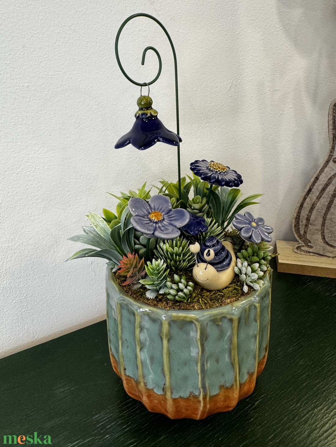 Kerámia virágos dísz - otthon & életmód - virágdekoráció - virágdíszek - virágdísz kaspóban - Meska.hu