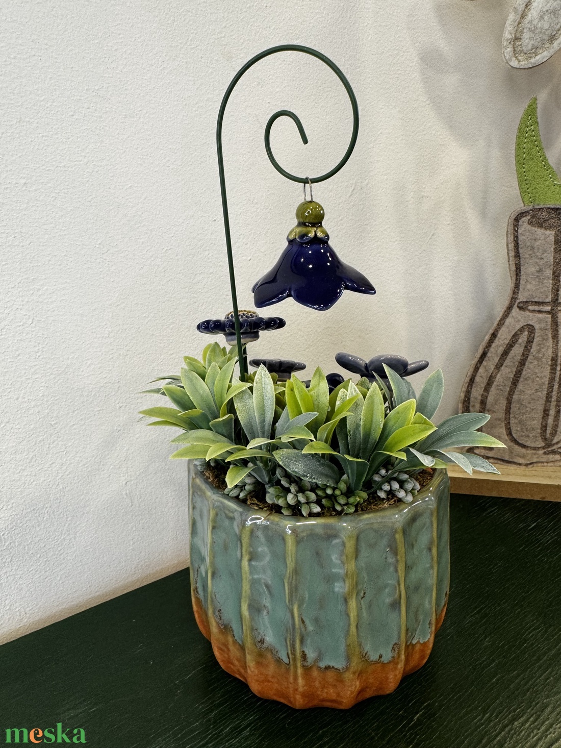 Kerámia virágos dísz - otthon & életmód - virágdekoráció - virágdíszek - virágdísz kaspóban - Meska.hu