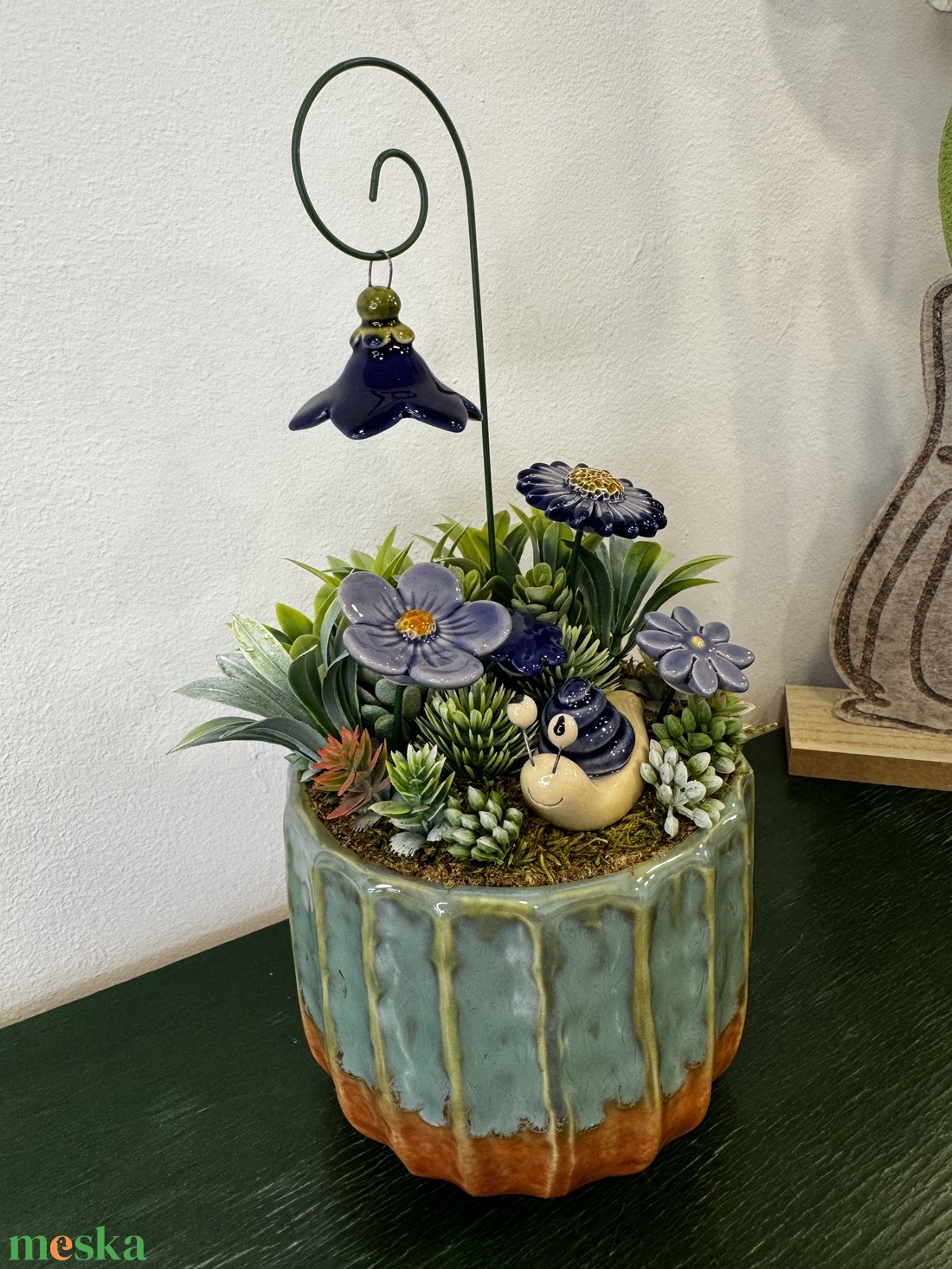 Kerámia virágos dísz - otthon & életmód - virágdekoráció - virágdíszek - virágdísz kaspóban - Meska.hu