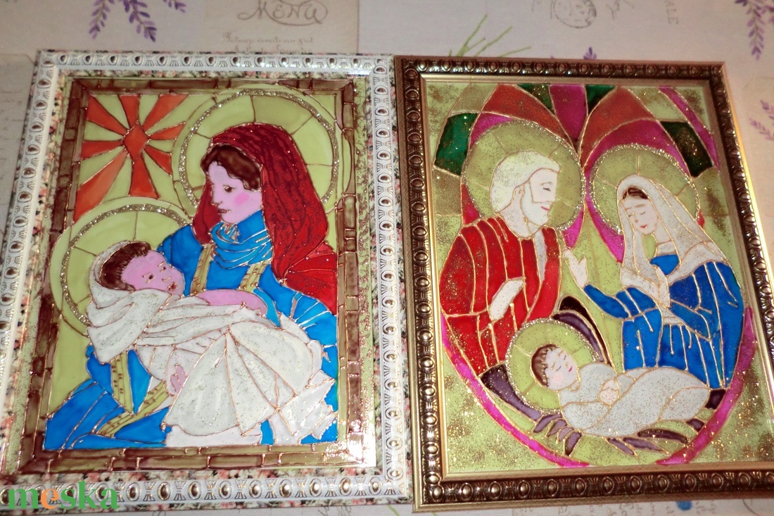 szüzmária jézusal üvegfestés - otthon & életmód - dekoráció - ajtó- és ablak dekoráció - ablakdísz - Meska.hu szüzmária jézusal üvegfestés - otthon & életmód - dekoráció - ajtó- és ablak dekoráció - ablakdísz - Meska.hu