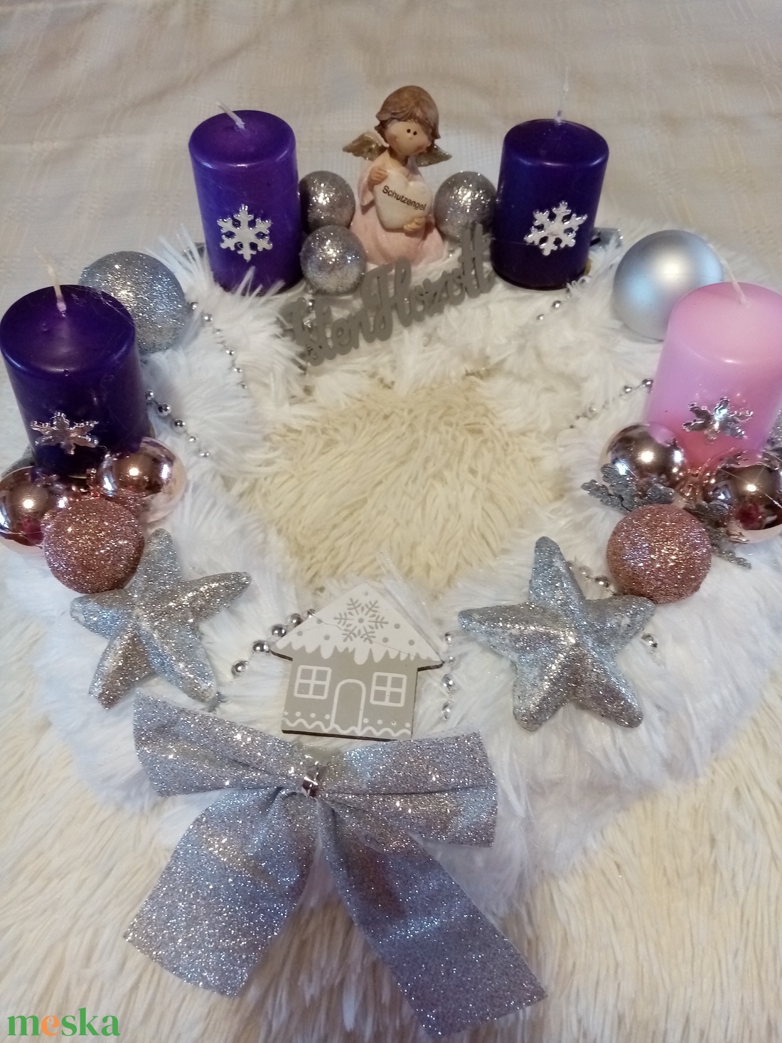 Adventi angyalkás asztali koszorú - karácsony - adventi díszek - adventi koszorú - Meska.hu Adventi angyalkás asztali koszorú - karácsony - adventi díszek - adventi koszorú - Meska.hu