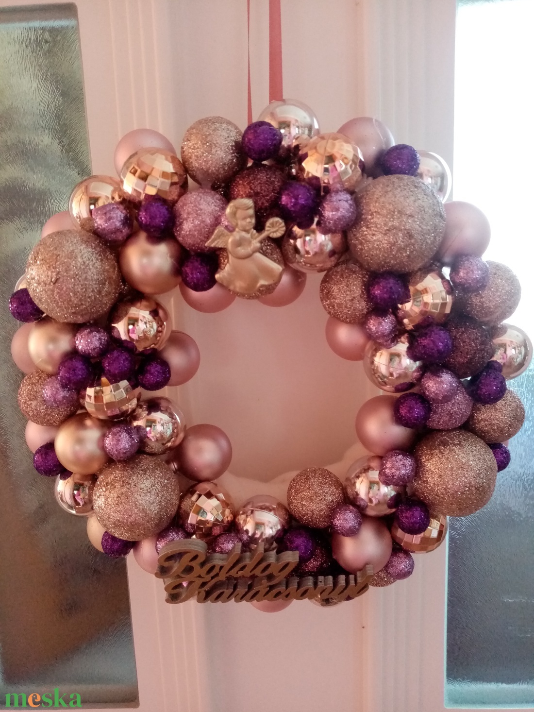 Ajtó kopogtató karácsonyi  - karácsony - karácsonyi lakásdekoráció - karácsonyfadíszek - Meska.hu