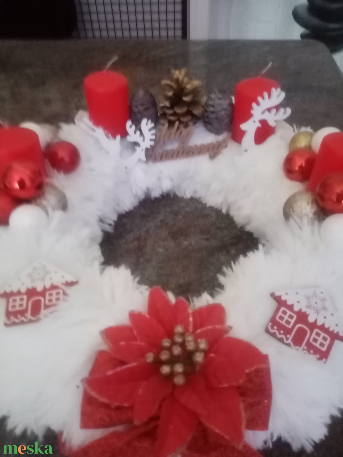 Adventi koszorú  - karácsony - adventi díszek - adventi asztaldísz - Meska.hu