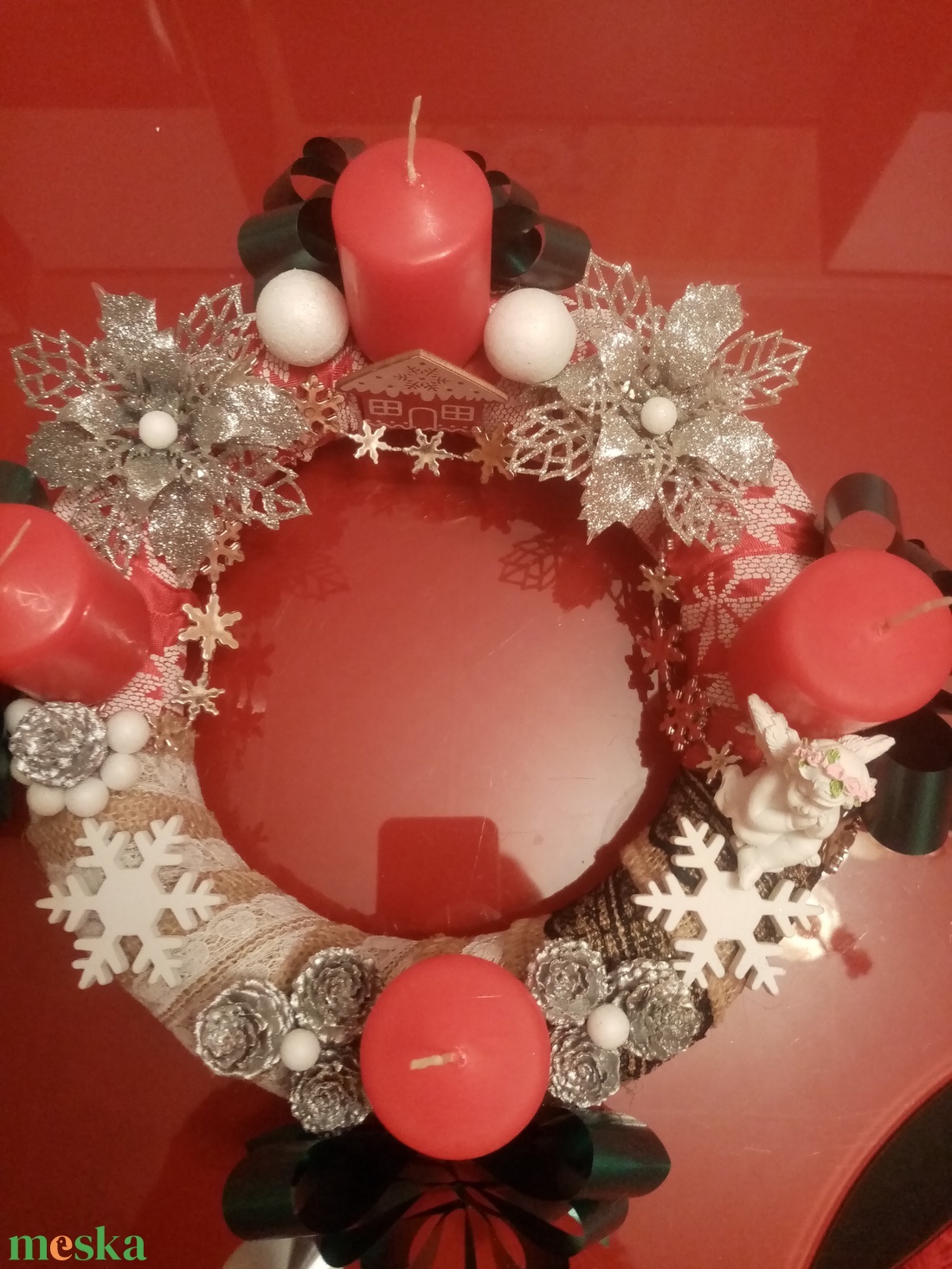 Adventi koszorú - karácsony - karácsonyi lakásdekoráció - ünnepi asztaldekoráció - Meska.hu Adventi koszorú - karácsony - karácsonyi lakásdekoráció - ünnepi asztaldekoráció - Meska.hu