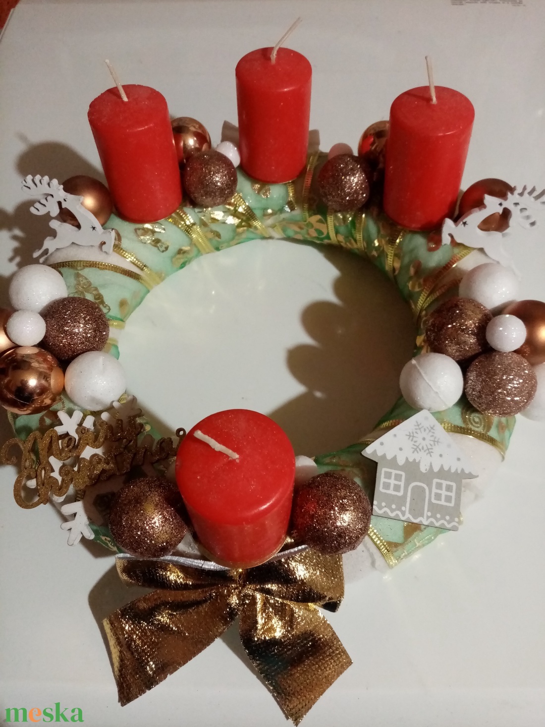Adventi koszorú  - karácsony - adventi díszek - adventi koszorú - Meska.hu