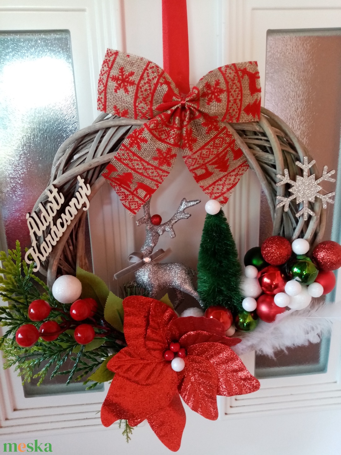 Karácsonyi ajtó kopogtató - karácsony - karácsonyi lakásdekoráció - karácsonyi ajtódíszek - Meska.hu