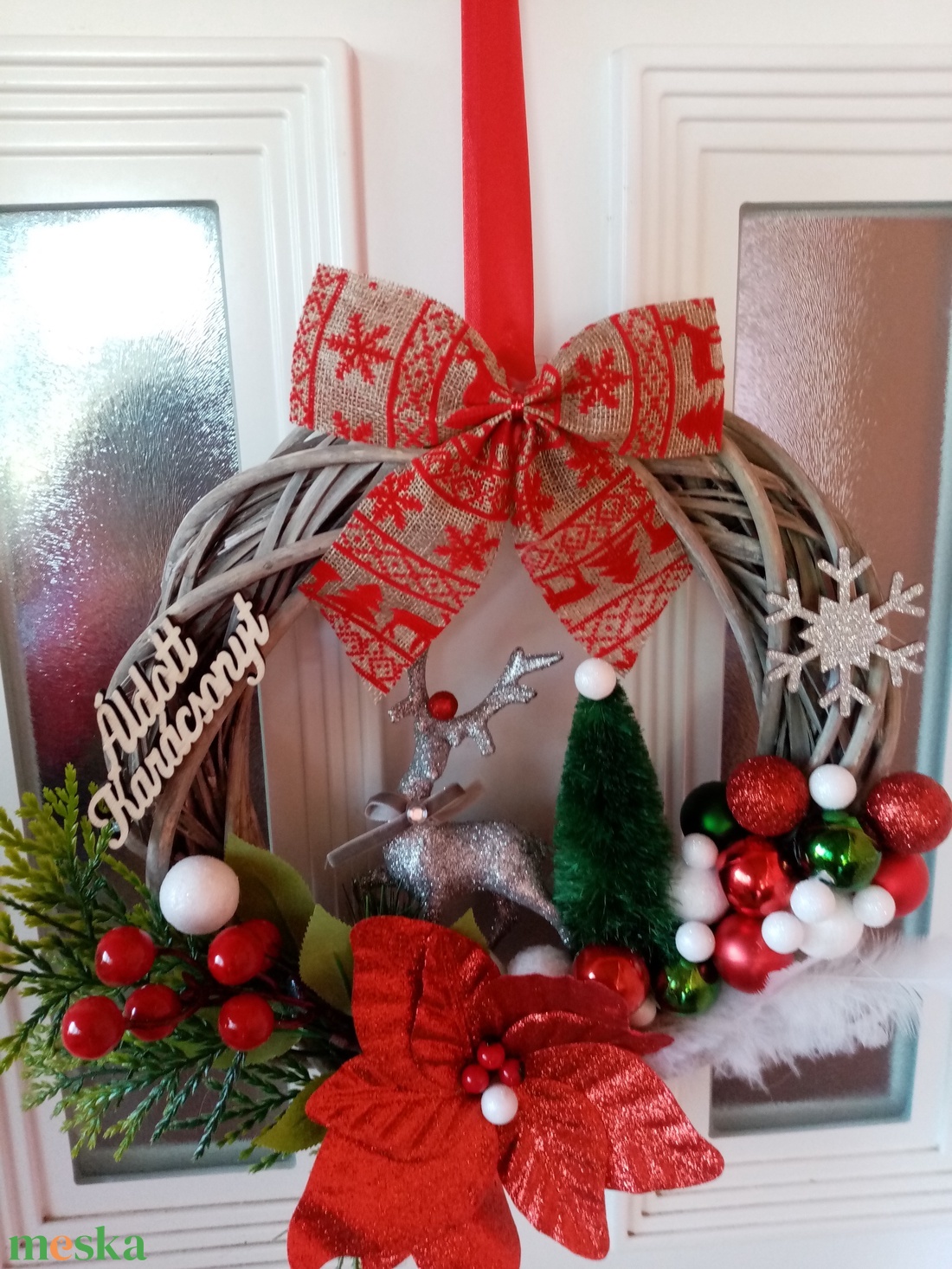 Karácsonyi ajtó kopogtató - karácsony - karácsonyi lakásdekoráció - karácsonyi ajtódíszek - Meska.hu