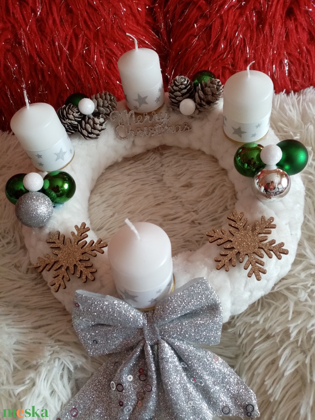 Adventi koszorú  - karácsony - adventi díszek - adventi koszorú - Meska.hu