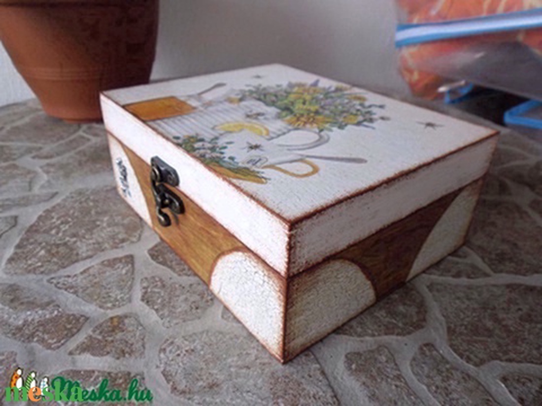 Teásdoboz,tea tartó doboz 6 rekeszes . -  - Meska.hu