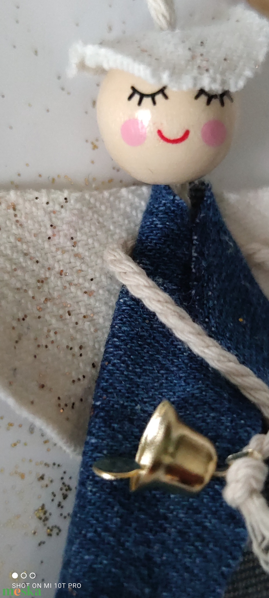 Karácsonyi angyalka csengővel  - karácsony - adventi díszek - adventi gyertyadíszek és koszorúdíszek - Meska.hu