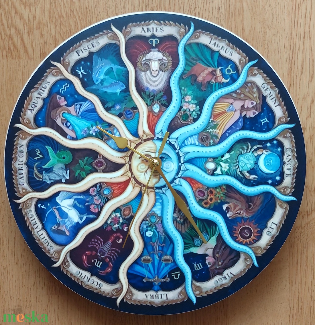 Zodiákus falióra  - otthon & életmód - dekoráció - fali és függő dekoráció - falióra & óra - Meska.hu