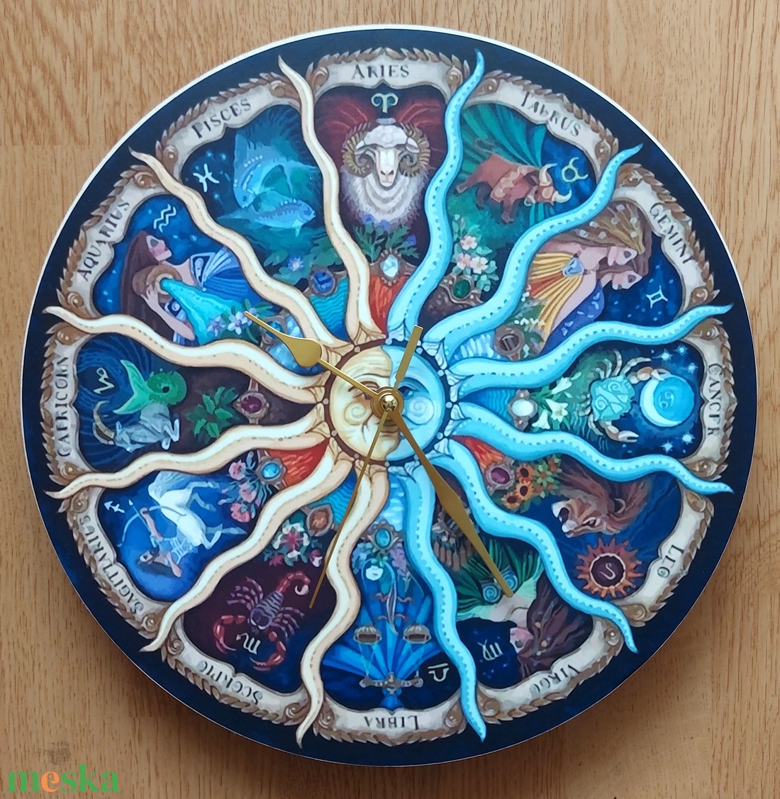 Zodiákus falióra  - otthon & életmód - dekoráció - fali és függő dekoráció - falióra & óra - Meska.hu