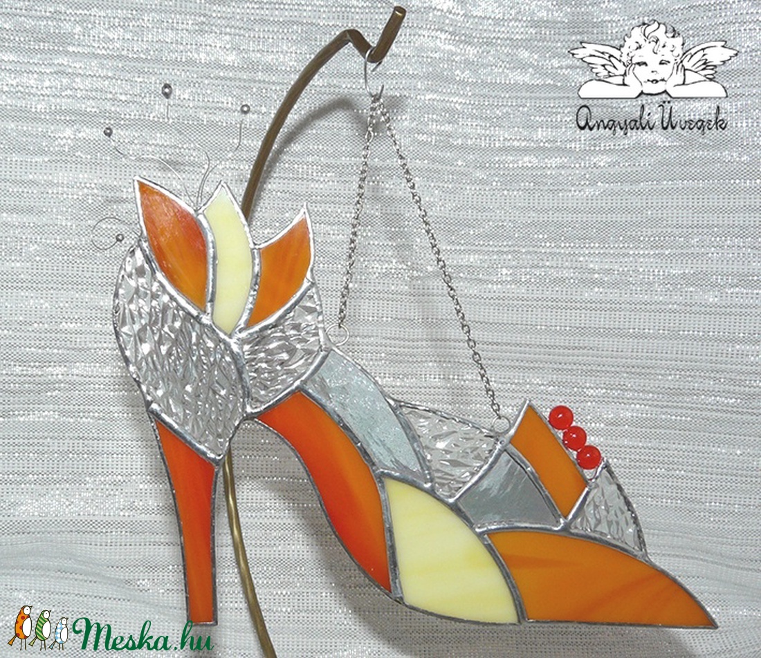 Hamupipőke Üvegcipő narancs -  - Meska.hu