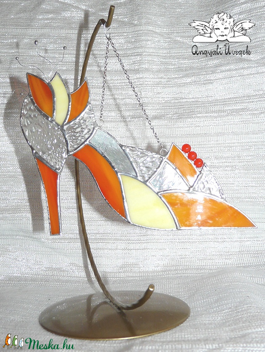 Hamupipőke Üvegcipő narancs -  - Meska.hu