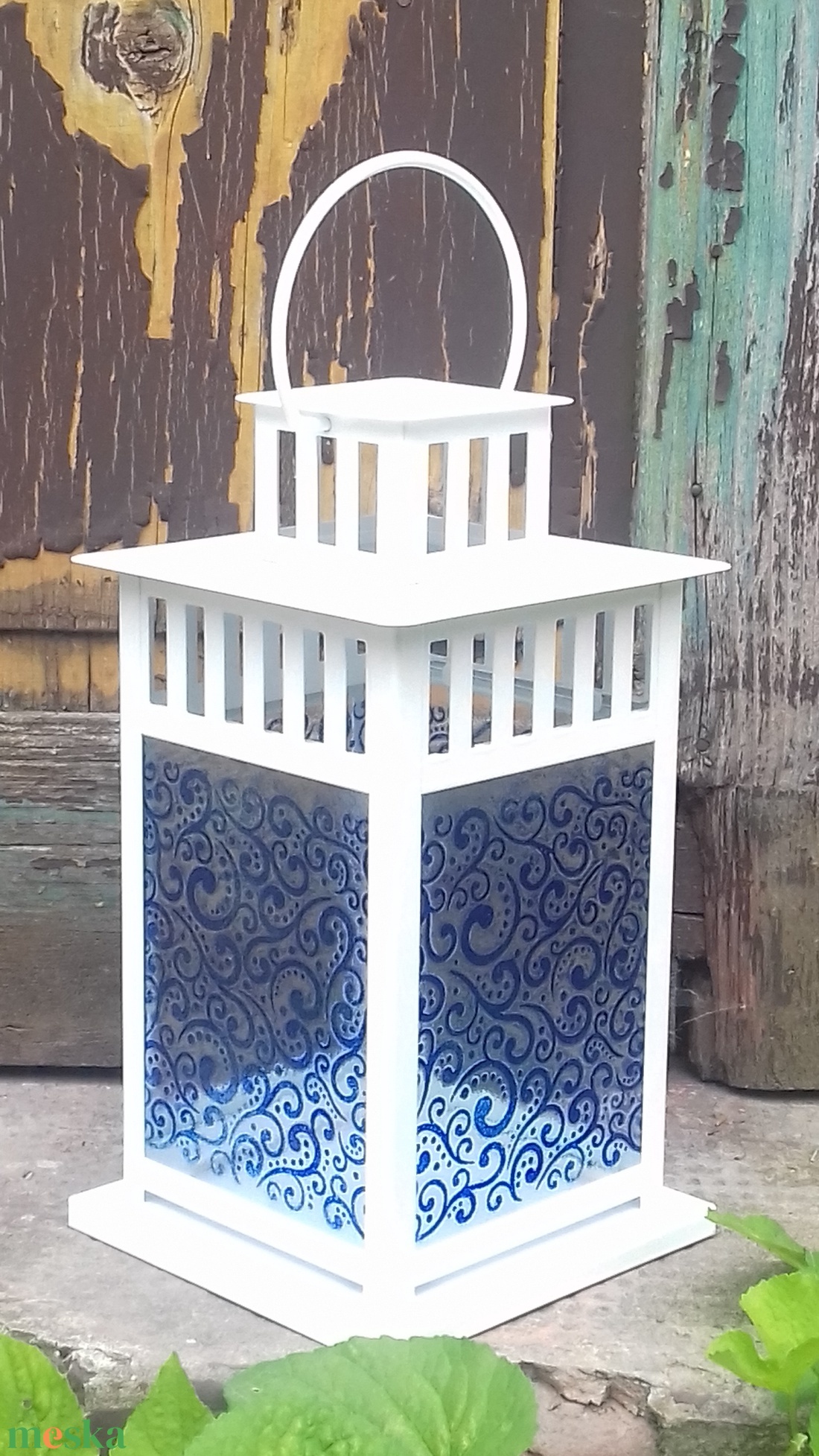 Csipke Tündér lámpás üvegrogyasztással - tengerkék - otthon & életmód - lámpa - asztali lámpa - Meska.hu