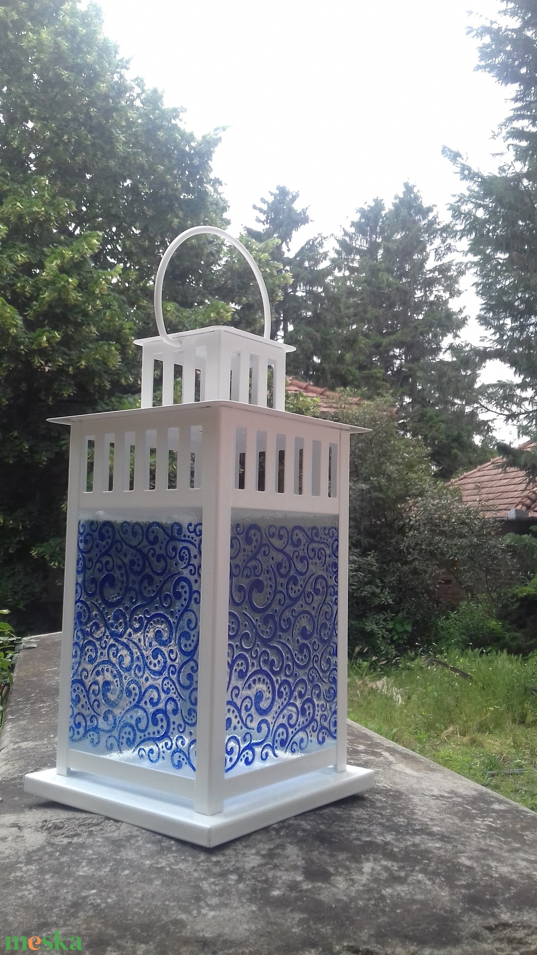 Csipke Tündér lámpás üvegrogyasztással - tengerkék - otthon & életmód - lámpa - asztali lámpa - Meska.hu