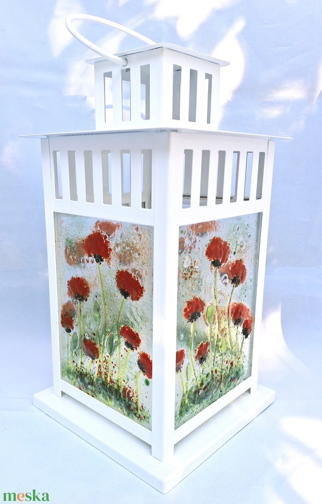 Tündér lámpás üvegrogyasztással - pipacs - otthon & életmód - ház & kert - kerti lámpa - Meska.hu