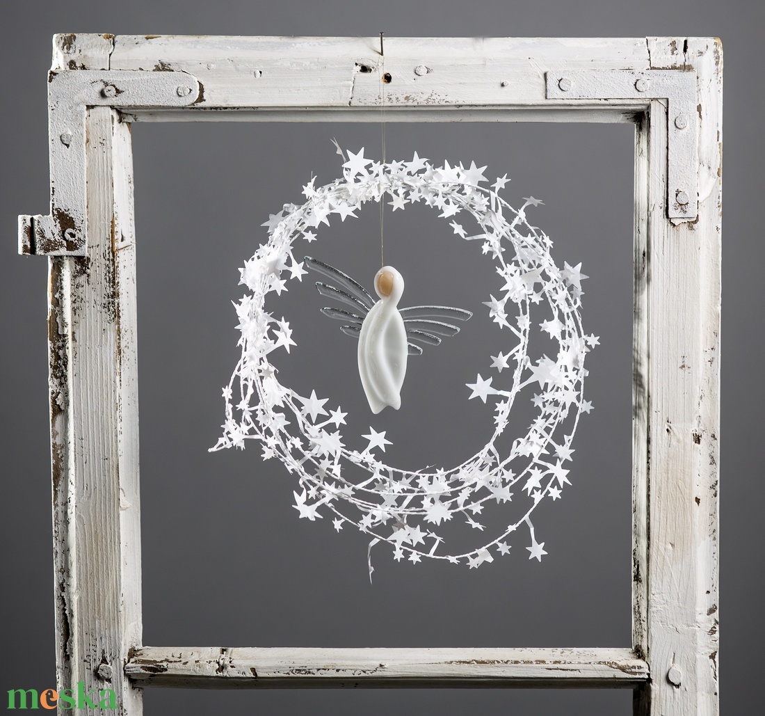 Luna � a fényből született üvegangyal - karácsony - karácsonyi ajándékozás - karácsonyi képeslap, üdvözlőlap, ajándékkísérő - Meska.hu