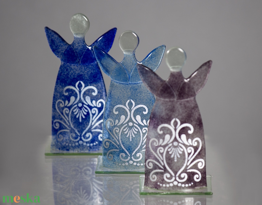 Angyal üveg - Fényangyalok  - karácsony - adventi díszek - adventi asztaldísz - Meska.hu