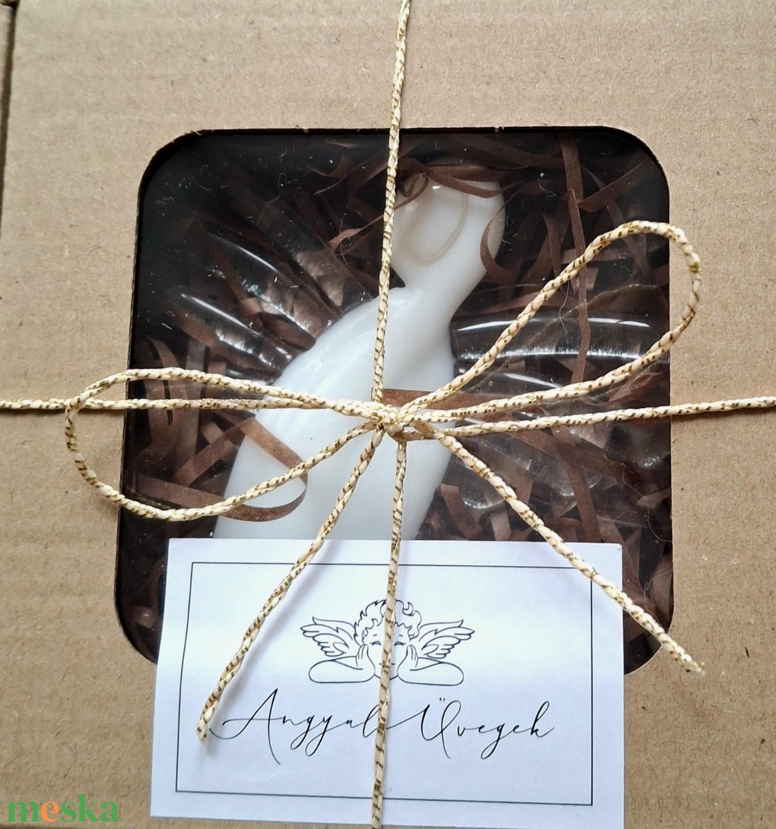 Luna � a fényből született üvegangyal - karácsony - karácsonyi ajándékozás - karácsonyi képeslap, üdvözlőlap, ajándékkísérő - Meska.hu