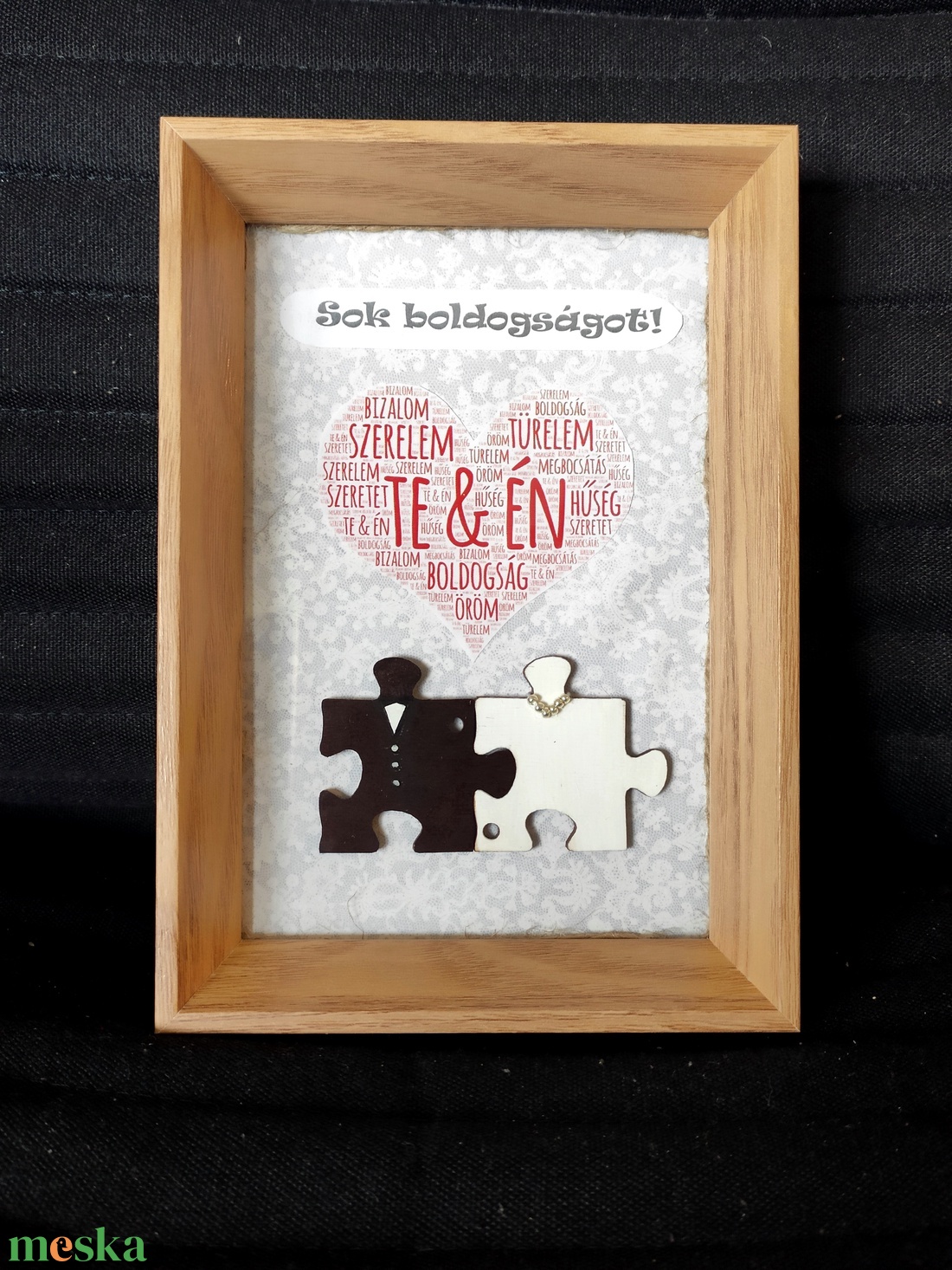 Esküvői gratulációs kép, puzzle figurás - esküvő - emlék & ajándék - doboz - Meska.hu Esküvői gratulációs kép, puzzle figurás - esküvő - emlék & ajándék - doboz - Meska.hu