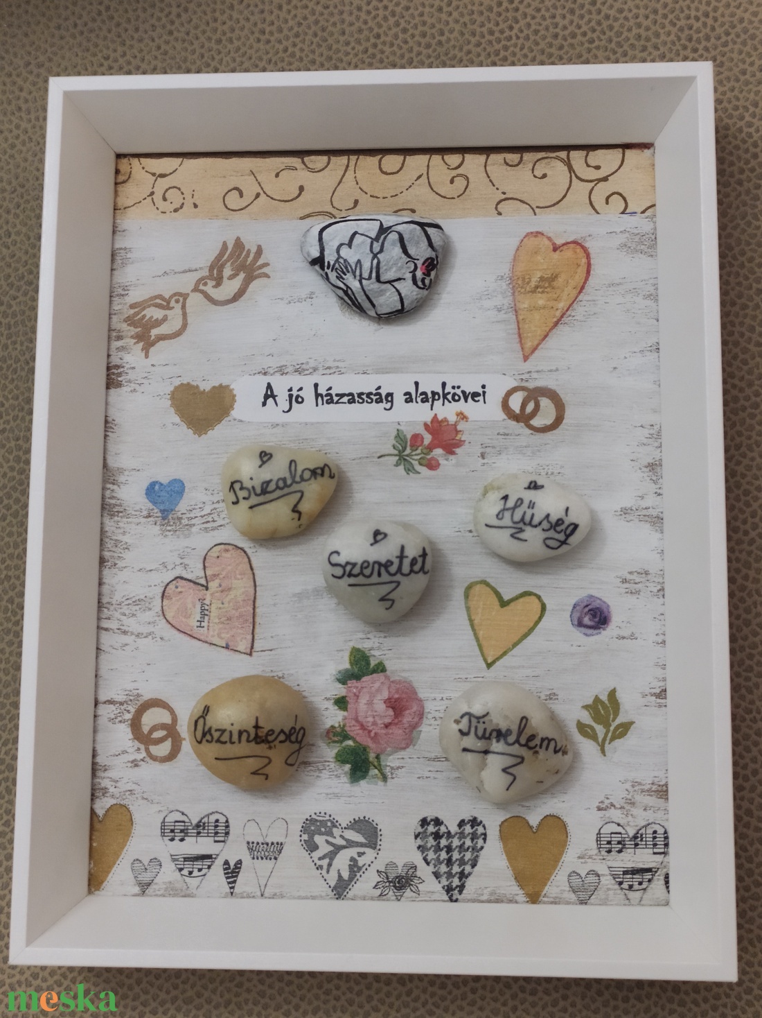 A házasság alapkövei esküvői kép - esküvő - emlék & ajándék - doboz - Meska.hu