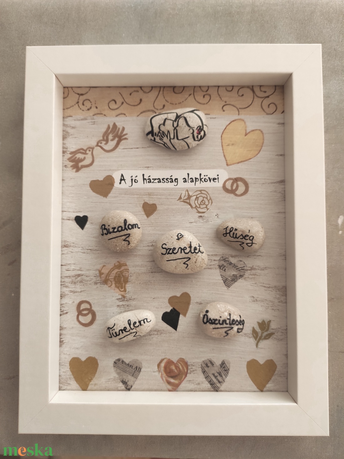 A házasság alapkövei esküvői kép - esküvő - emlék & ajándék - doboz - Meska.hu