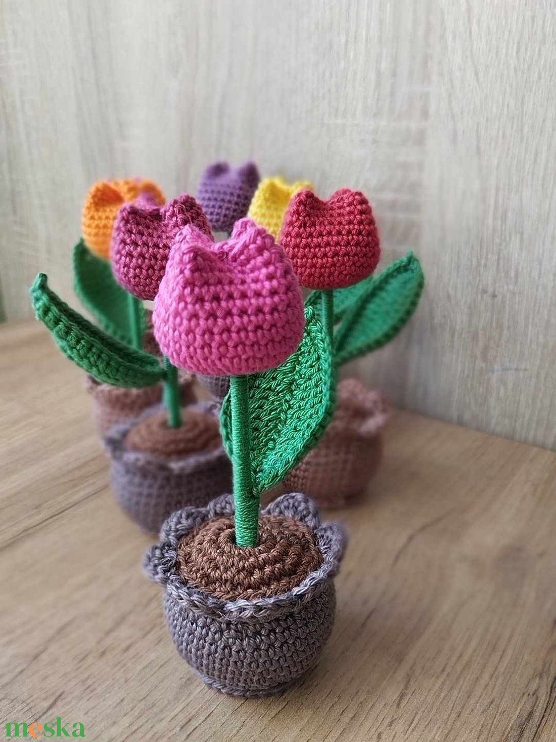 Horgolt tulipánok - otthon & életmód - dekoráció - dísztárgy - Meska.hu