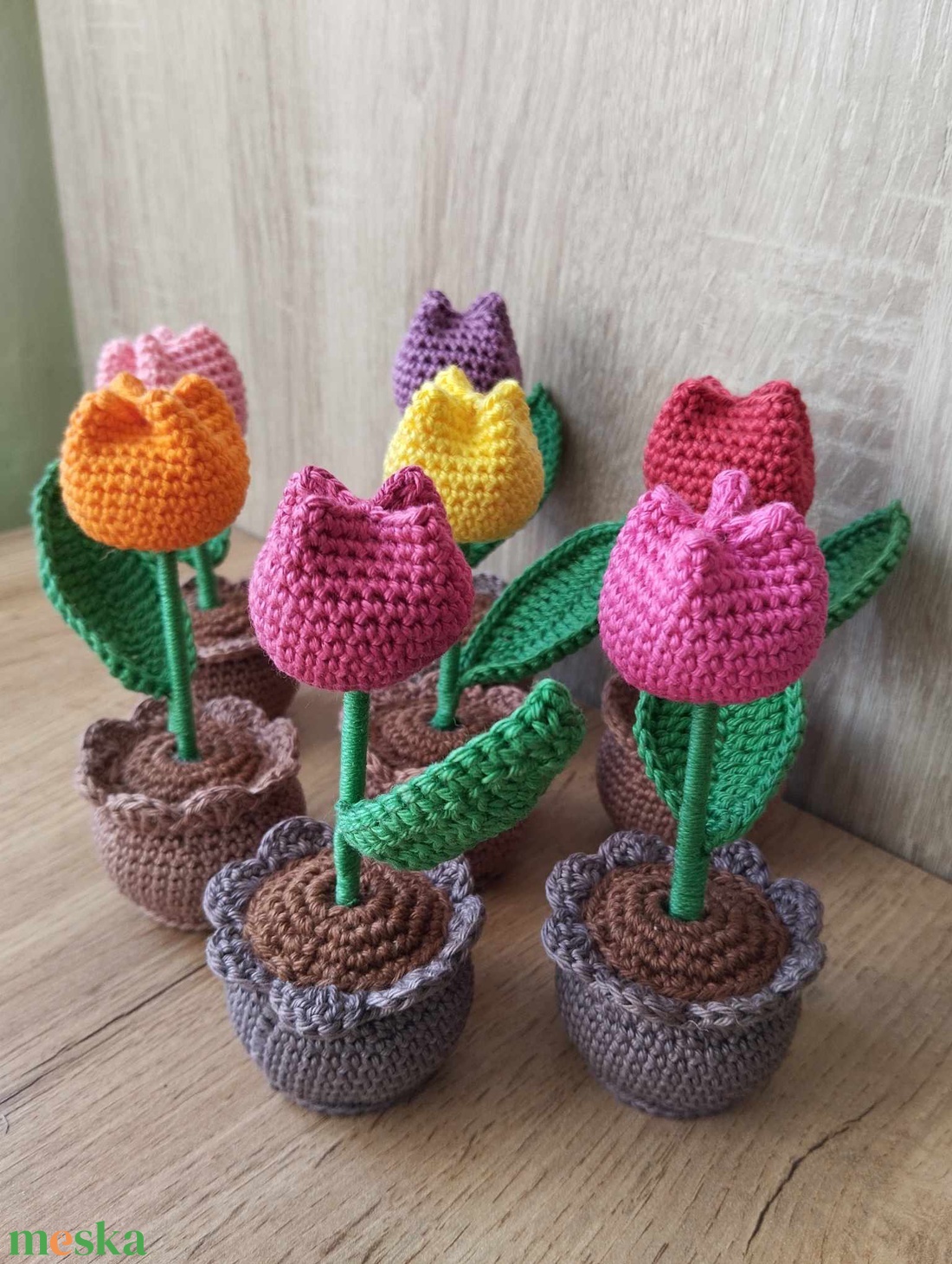 Horgolt tulipánok - otthon & életmód - dekoráció - dísztárgy - Meska.hu
