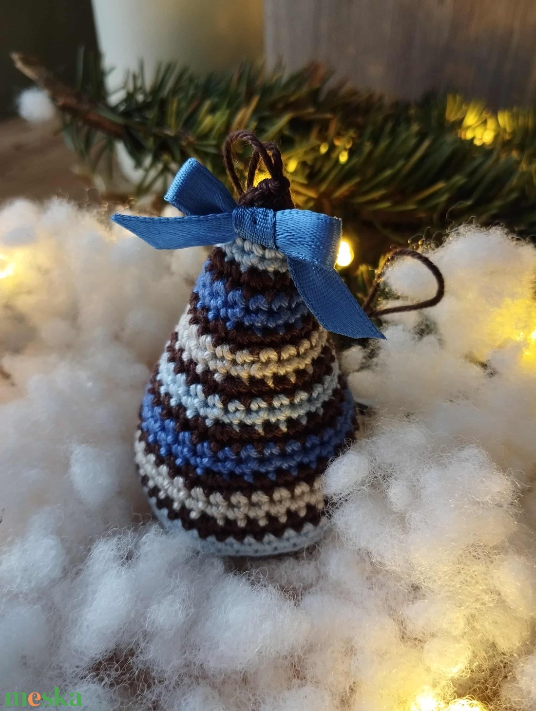 Jeges fenyő, horgolt karácsonyfa - karácsony - karácsonyi lakásdekoráció - karácsonyfadíszek - Meska.hu