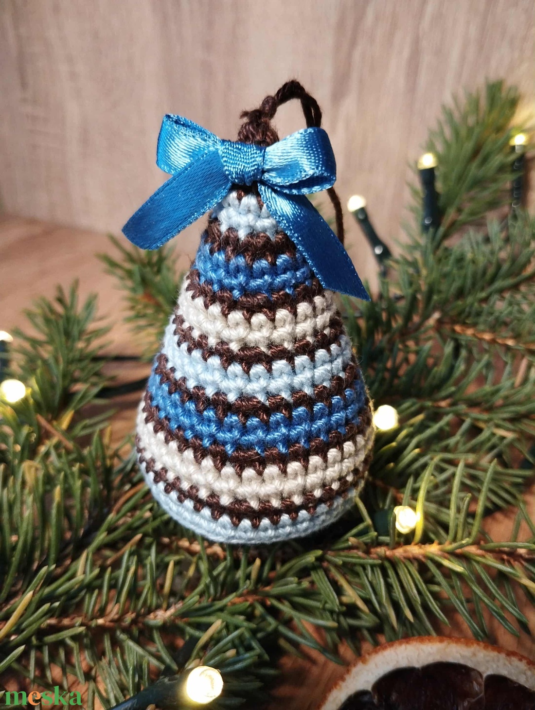 Jeges fenyő, horgolt karácsonyfa - karácsony - karácsonyi lakásdekoráció - karácsonyfadíszek - Meska.hu